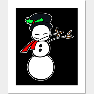 Dabbing Snowman - Dabbing Meme - Funny Humor Graphic Gift Saying Posters and Art